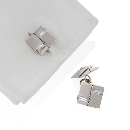 Macklowe Gallery Van Cleef & Arpels Diamond and Platinum Cuff Links